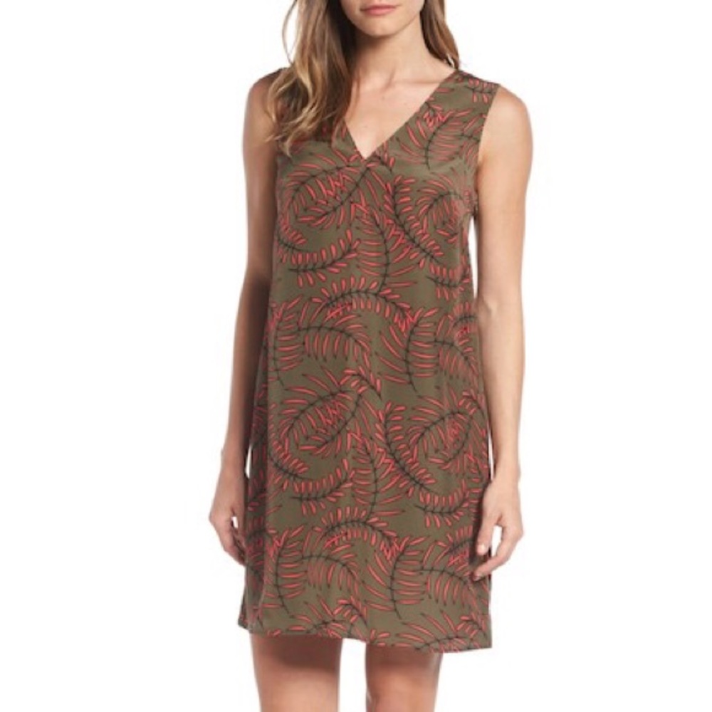 Silk floral shift dress